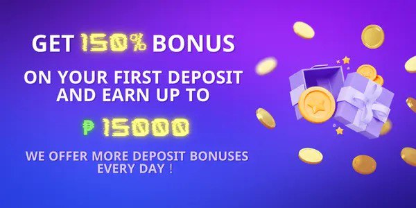 Promotional gaming banner with coins and reward symbols